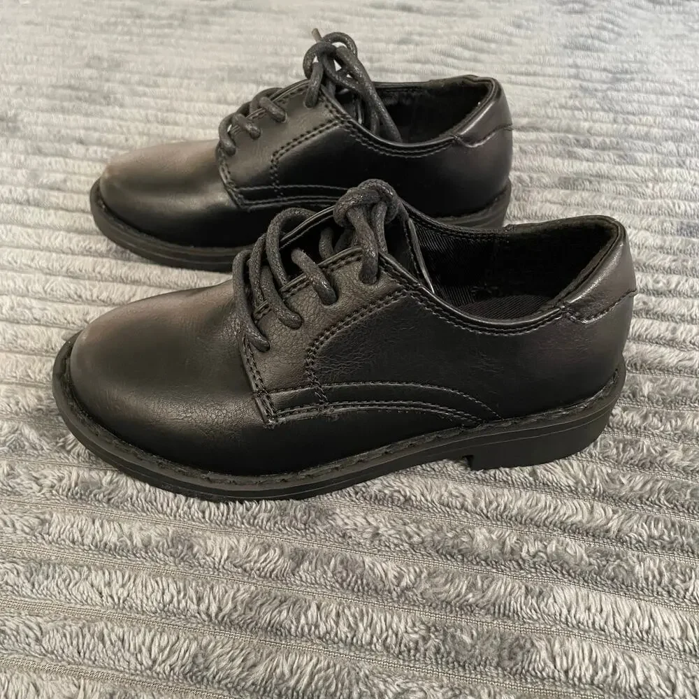 The Children's Place Toddler Boys Size 10 Lace Up Dress Shoes - Black NWT
